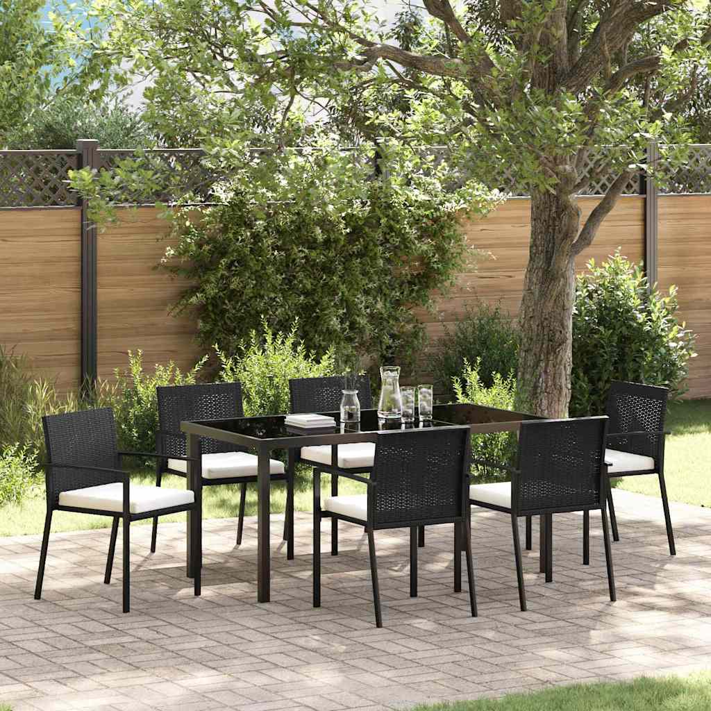 vidaXL Tuin Eettafel Set 3 pcs Zwart Gepoedercoat staal
