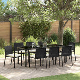vidaXL Tuin Eettafel Set 3 pcs Zwart Gepoedercoat staal