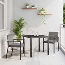 vidaXL Tuin Eettafel Set 3 pcs Zwart Gepoedercoat staal
