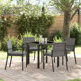 vidaXL Tuin Eettafel Set 3 pcs Zwart Gepoedercoat staal