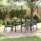 vidaXL Tuin Eettafel Set 3 pcs Zwart Gepoedercoat staal