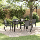 vidaXL Tuin Eettafel Set 3 pcs Zwart Gepoedercoat staal