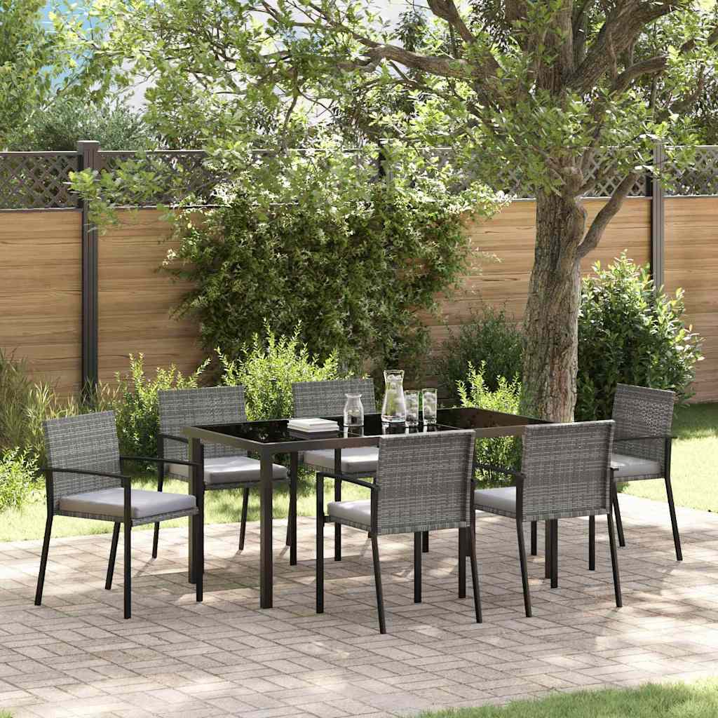 vidaXL Tuin Eettafel Set 3 pcs Zwart Gepoedercoat staal