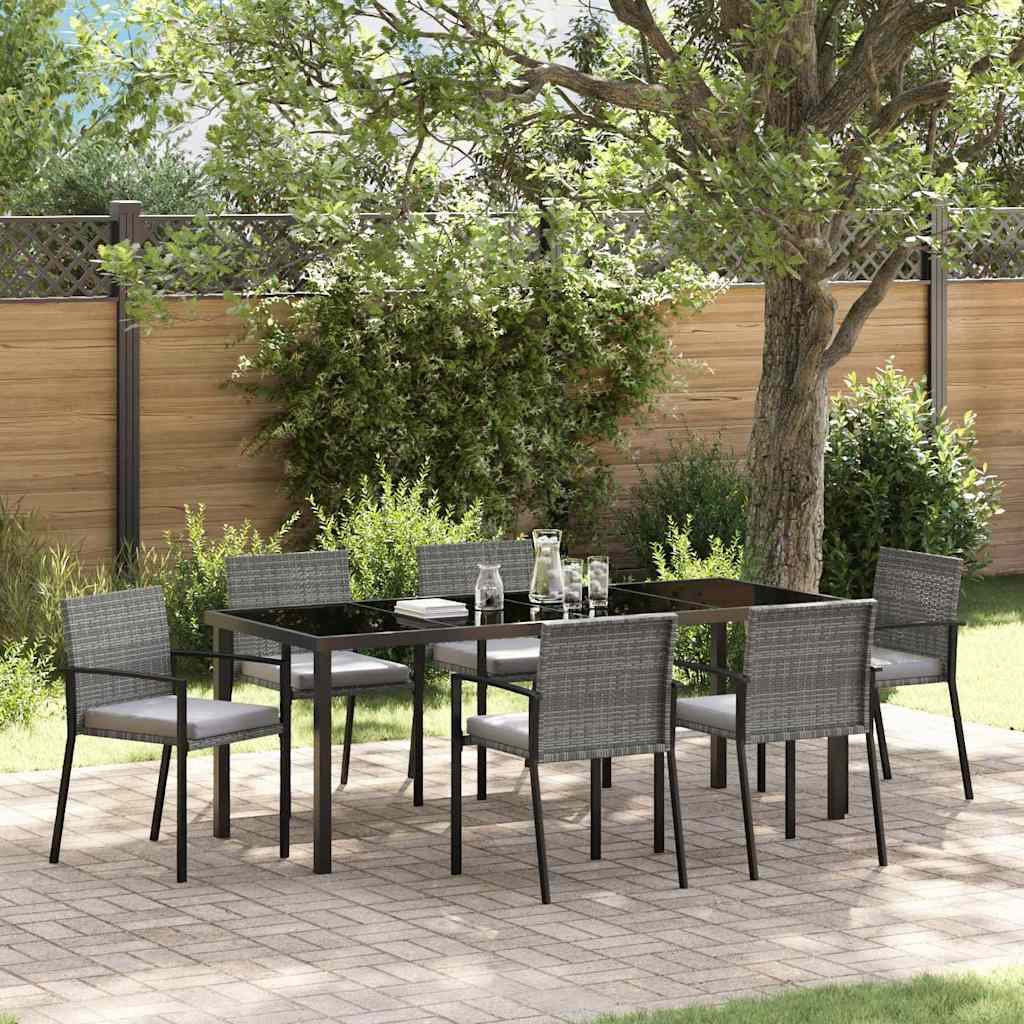 vidaXL Tuin Eettafel Set 3 pcs Zwart Gepoedercoat staal