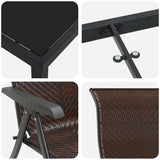 vidaXL Tuin Eettafel Set 3 pcs Bruin Gepoedercoat staal