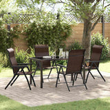 vidaXL Tuin Eettafel Set 3 pcs Bruin Gepoedercoat staal