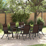 vidaXL Tuin Eettafel Set 3 pcs Bruin Gepoedercoat staal