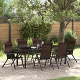vidaXL Tuin Eettafel Set 3 pcs Bruin Gepoedercoat staal