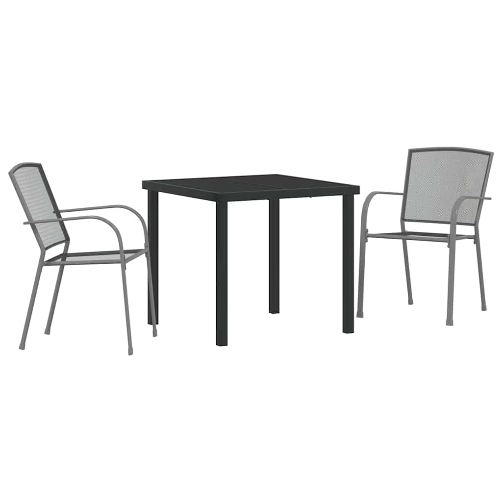 vidaXL Garden Dining Set 3 pcs Anthracite Powder-Coated Steel