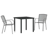 vidaXL Garden Dining Set 3 pcs Anthracite Powder-Coated Steel