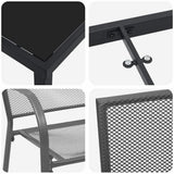 vidaXL Garden Dining Set 3 pcs Anthracite Powder-Coated Steel