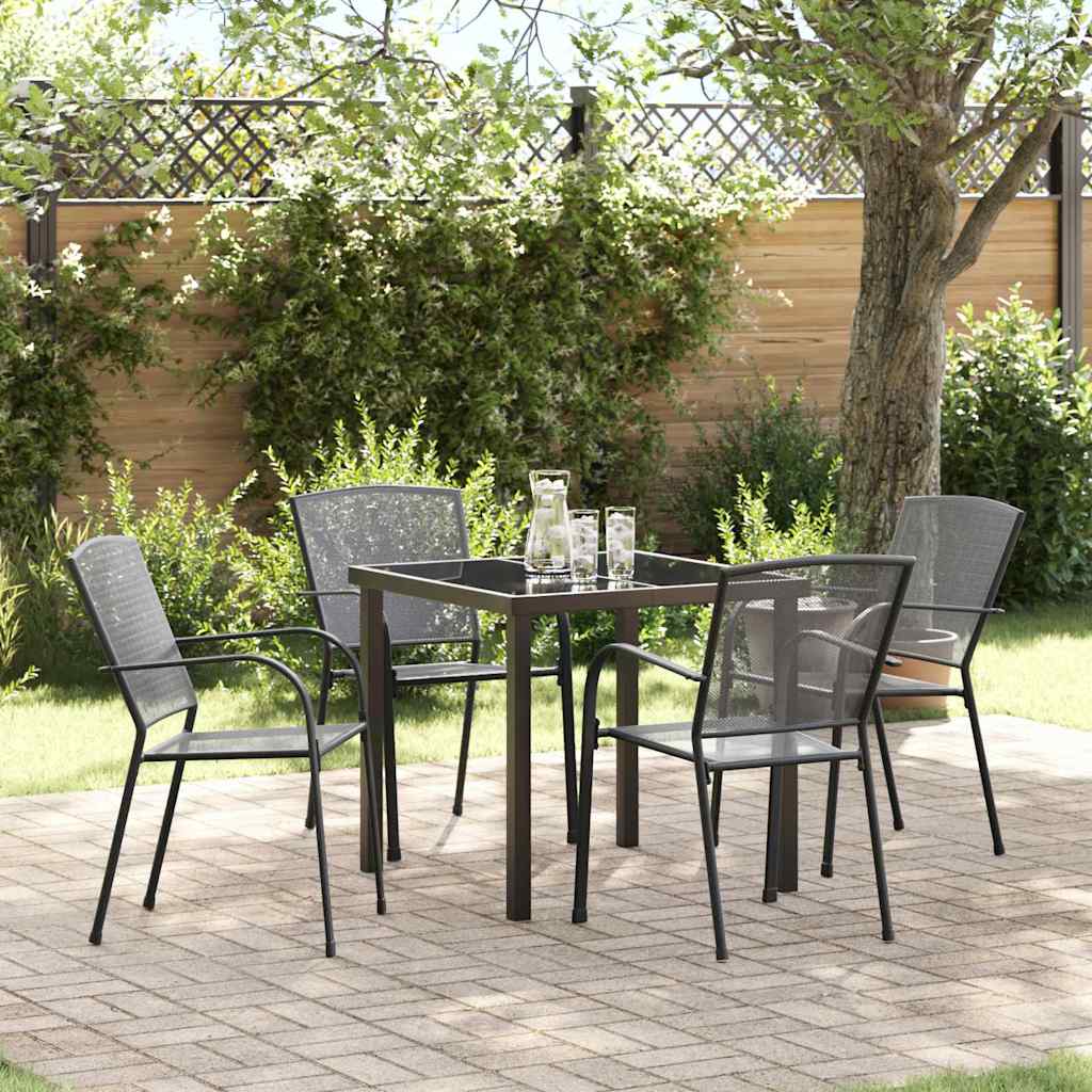 vidaXL Garden Dining Set 3 pcs Anthracite Powder-Coated Steel