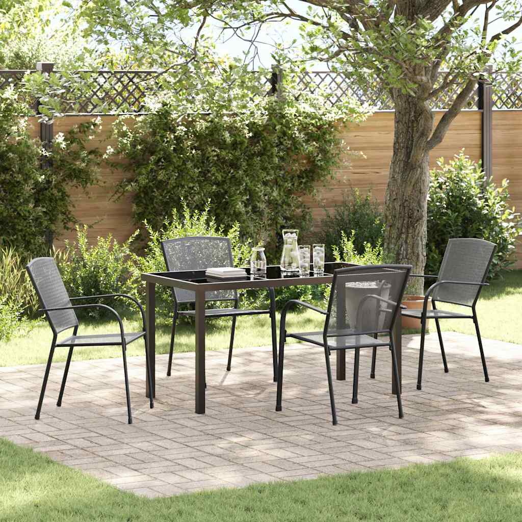 vidaXL Garden Dining Set 3 pcs Anthracite Powder-Coated Steel