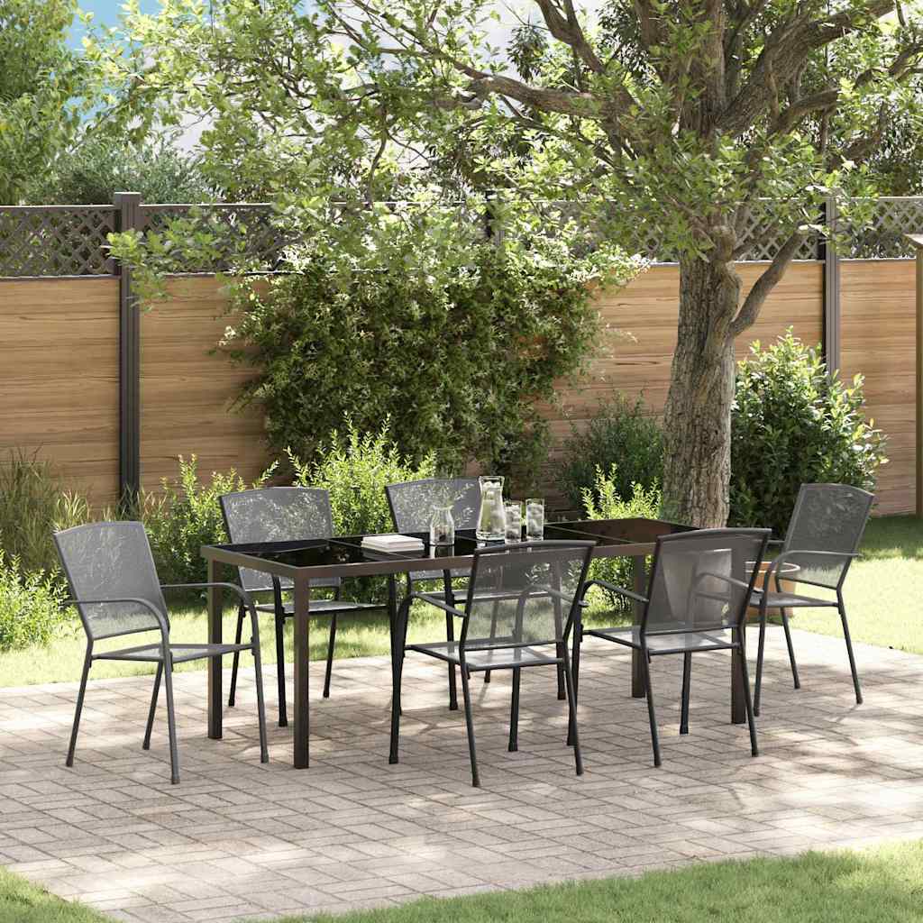vidaXL Garden Dining Set 3 pcs Anthracite Powder-Coated Steel