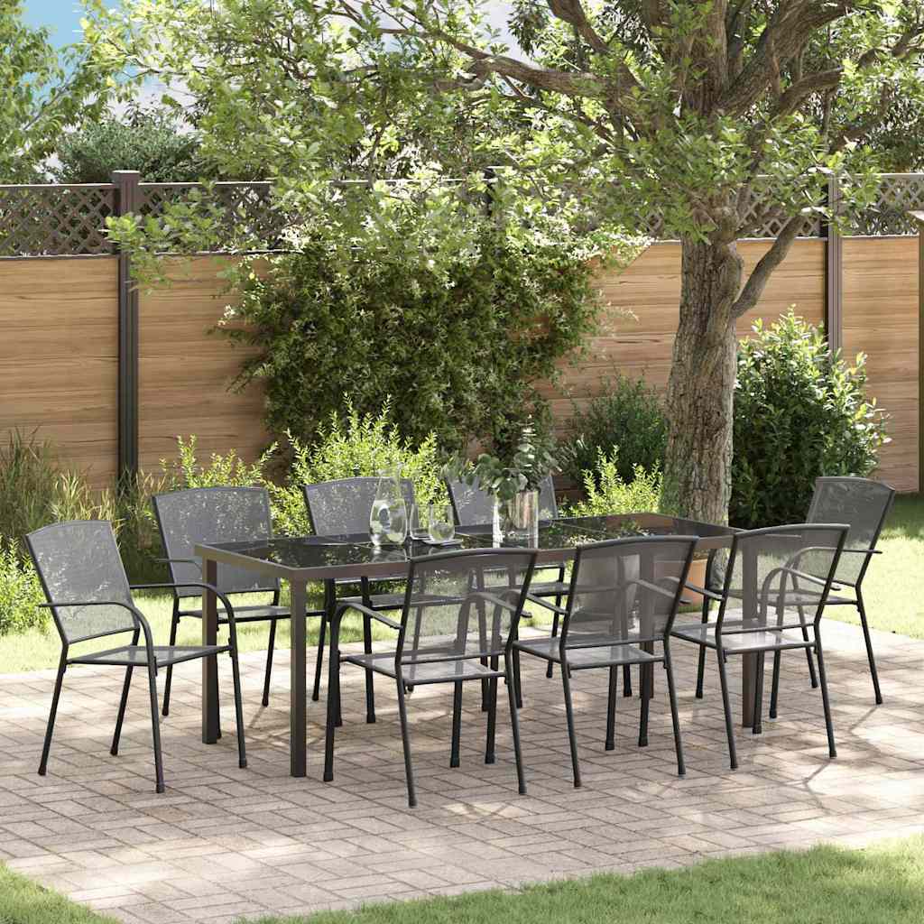 vidaXL Garden Dining Set 3 pcs Anthracite Powder-Coated Steel