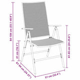 vidaXL Tuin Eettafel Set 3 pcs Antraciet Gepoedercoat staal