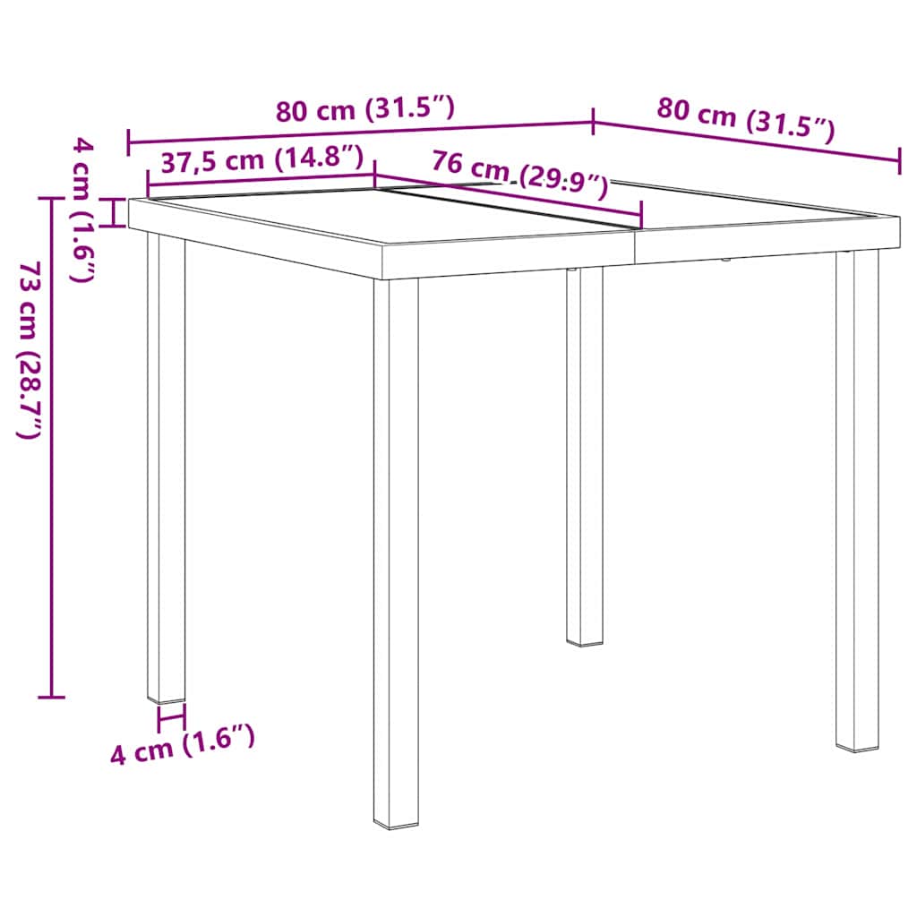 vidaXL Tuin Eettafel Set 3 pcs Antraciet Gepoedercoat staal