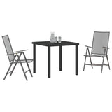 vidaXL Tuin Eettafel Set 3 pcs Antraciet Gepoedercoat staal