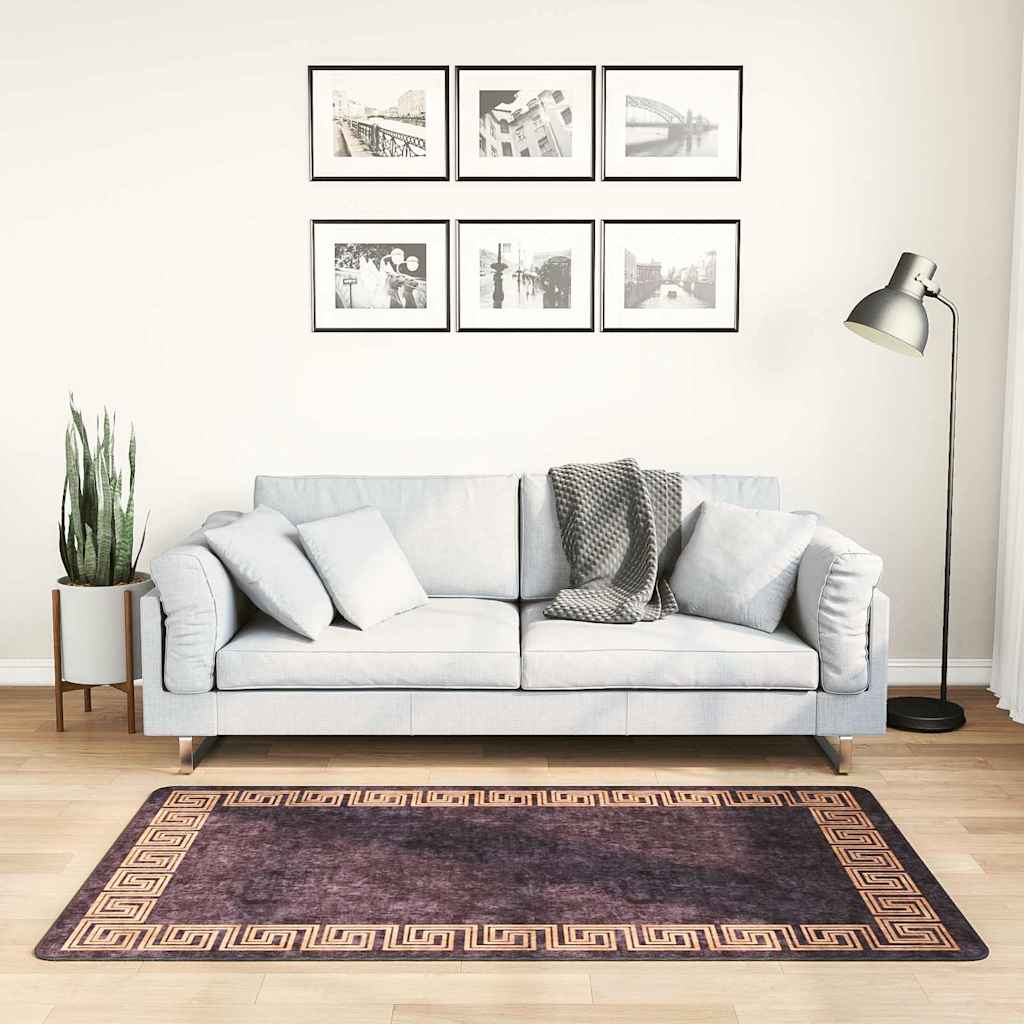 vidaXL Vloerkleed wasbaar anti-slip 80x150 cm meerkleurig