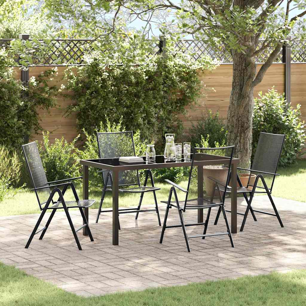 vidaXL Tuin Eettafel Set 3 pcs Antraciet Gepoedercoat staal