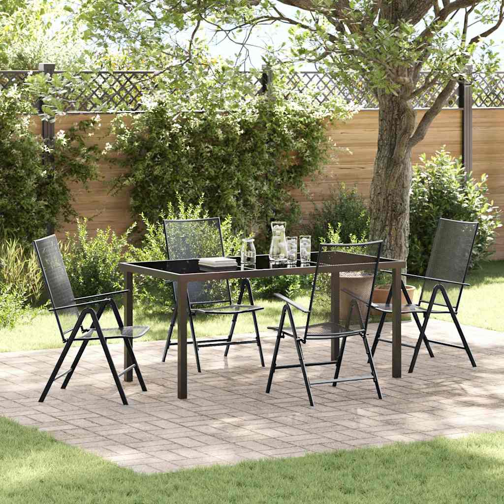 vidaXL Tuin Eettafel Set 3 pcs Antraciet Gepoedercoat staal