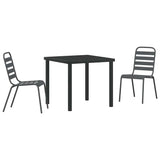 vidaXL Tuin Eettafel Set 3 pcs Antraciet Gepoedercoat staal