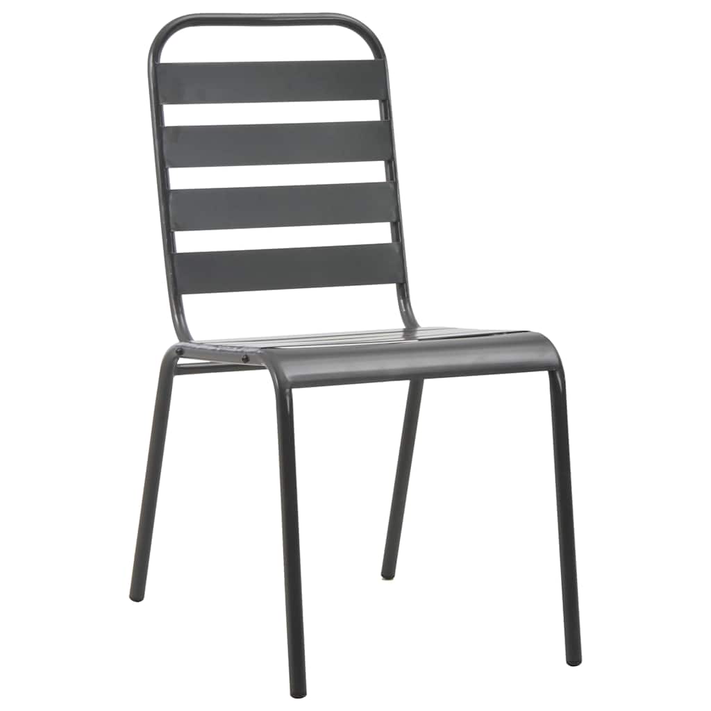 vidaXL Tuin Eettafel Set 3 pcs Antraciet Gepoedercoat staal
