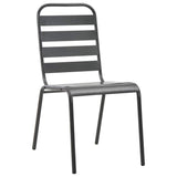 vidaXL Tuin Eettafel Set 3 pcs Antraciet Gepoedercoat staal