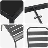 vidaXL Tuin Eettafel Set 3 pcs Antraciet Gepoedercoat staal