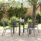 vidaXL Tuin Eettafel Set 3 pcs Antraciet Gepoedercoat staal