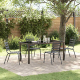 vidaXL Tuin Eettafel Set 3 pcs Antraciet Gepoedercoat staal