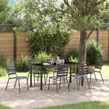 vidaXL Tuin Eettafel Set 3 pcs Antraciet Gepoedercoat staal