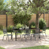 vidaXL Tuin Eettafel Set 3 pcs Antraciet Gepoedercoat staal