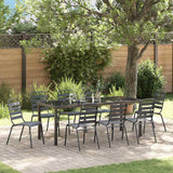 vidaXL Tuin Eettafel Set 3 pcs Antraciet Gepoedercoat staal