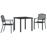 vidaXL Tuin Eettafel Set 3 pcs Antraciet Gepoedercoat staal