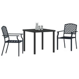 vidaXL Tuin Eettafel Set 3 pcs Antraciet Gepoedercoat staal