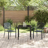 vidaXL Tuin Eettafel Set 3 pcs Antraciet Gepoedercoat staal