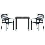 vidaXL Tuin Eettafel Set 3 pcs Antraciet Gepoedercoat staal