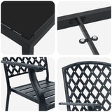 vidaXL Tuin Eettafel Set 3 pcs Antraciet Gepoedercoat staal