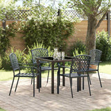 vidaXL Tuin Eettafel Set 3 pcs Antraciet Gepoedercoat staal