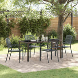vidaXL Tuin Eettafel Set 3 pcs Antraciet Gepoedercoat staal