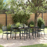 vidaXL Tuin Eettafel Set 3 pcs Antraciet Gepoedercoat staal