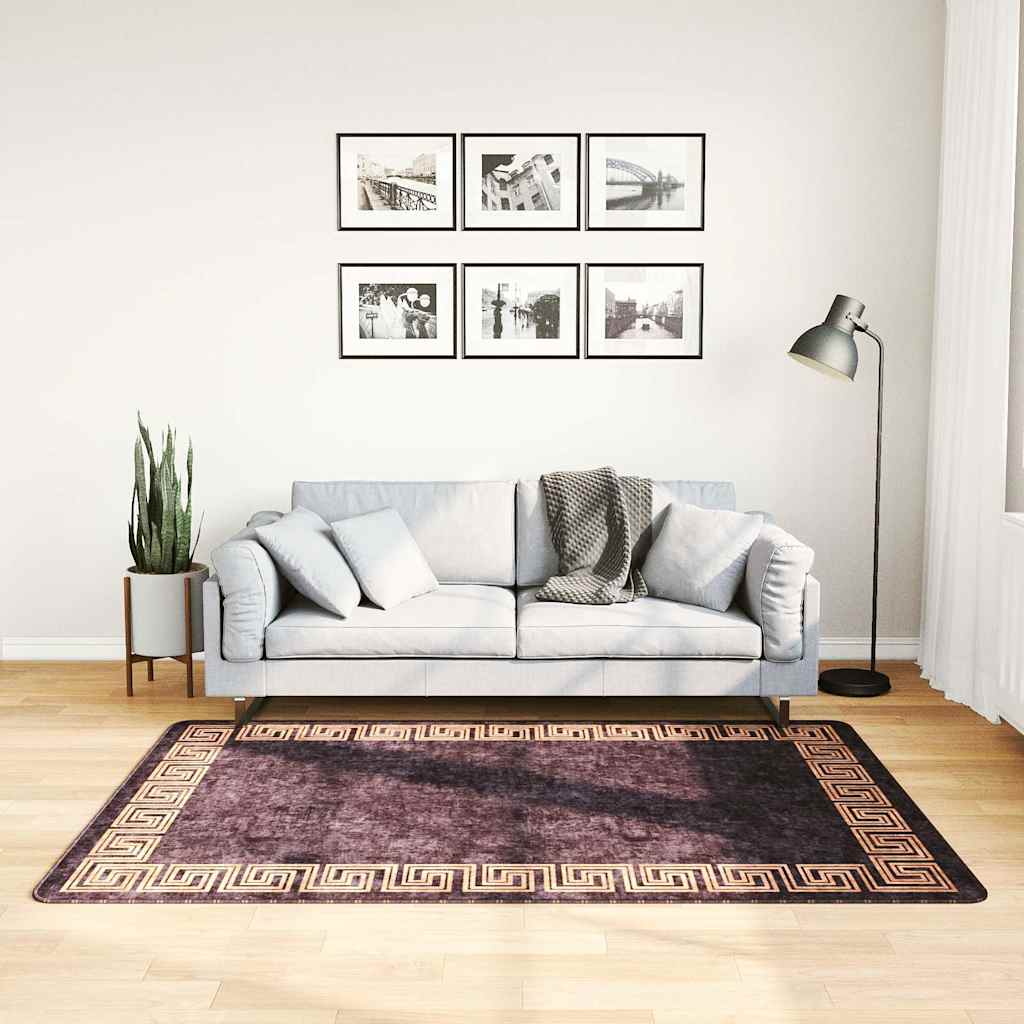 vidaXL Vloerkleed wasbaar anti-slip 80x150 cm meerkleurig