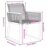vidaXL Tuin Eettafel Set 3 pcs Zwart Gepoedercoat staal