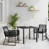 vidaXL Tuin Eettafel Set 3 pcs Zwart Gepoedercoat staal