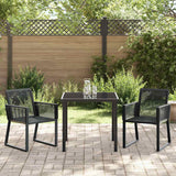 vidaXL Tuin Eettafel Set 3 pcs Zwart Gepoedercoat staal