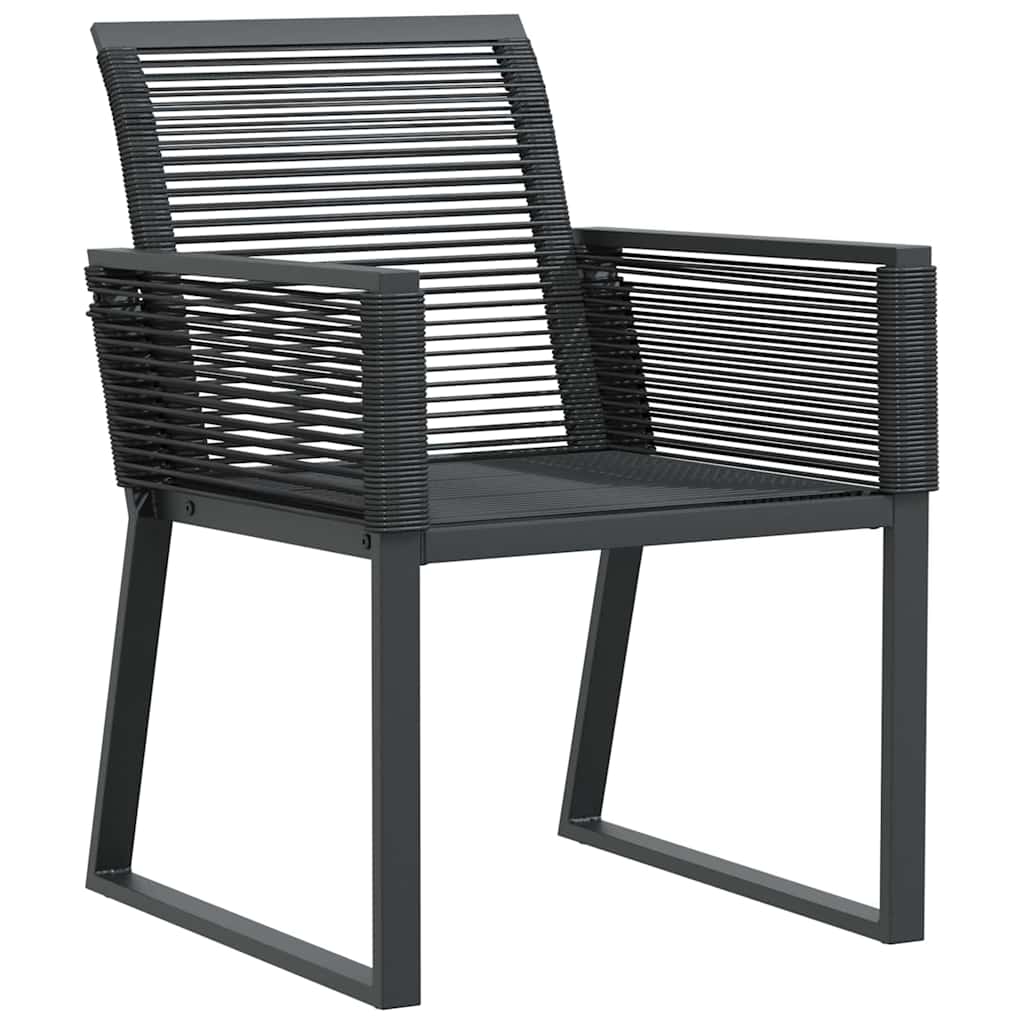 vidaXL Tuin Eettafel Set 3 pcs Zwart Gepoedercoat staal