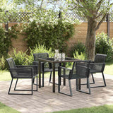 vidaXL Tuin Eettafel Set 3 pcs Zwart Gepoedercoat staal