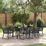 vidaXL Tuin Eettafel Set 3 pcs Zwart Gepoedercoat staal