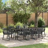 vidaXL Tuin Eettafel Set 3 pcs Zwart Gepoedercoat staal